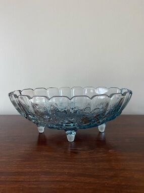 Indiana Glass • Harvest Grape • Vintage Blue Glass • Footed Bowl